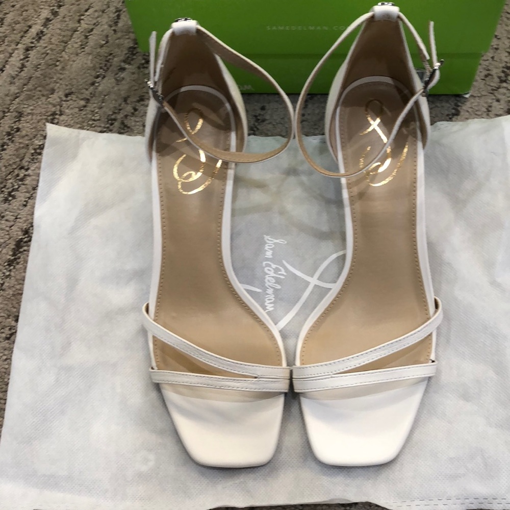 Sam Edelman Peonie square toe sandal.  White Size 7.